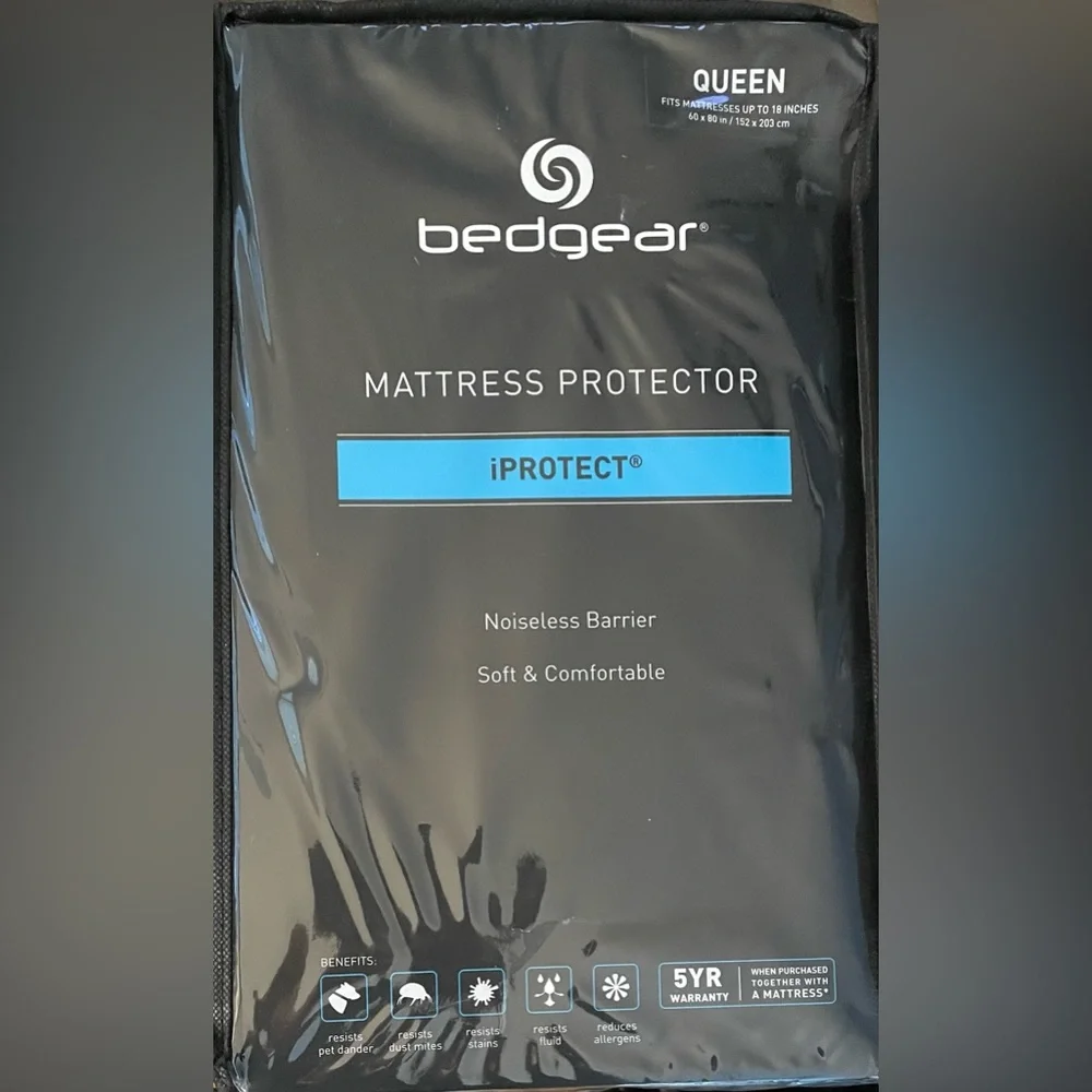 NEW ~ BedGear ~ Queen ~ iPROTECT ~ Mattress Protector ~ Noiseless Barrier